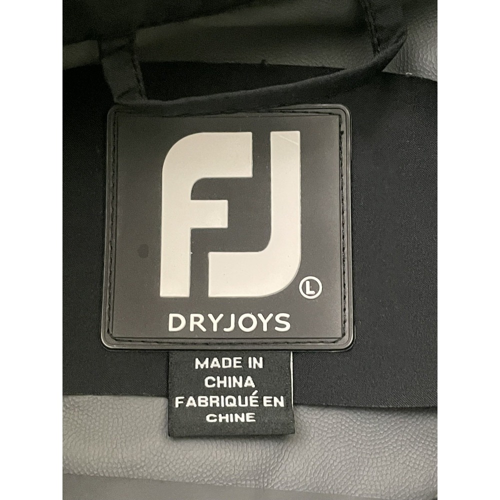 FootJoy Dryjoys Hydrolite Rain Jacket Large Black / White Full Zip Windbreaker - Picture 3 of 10